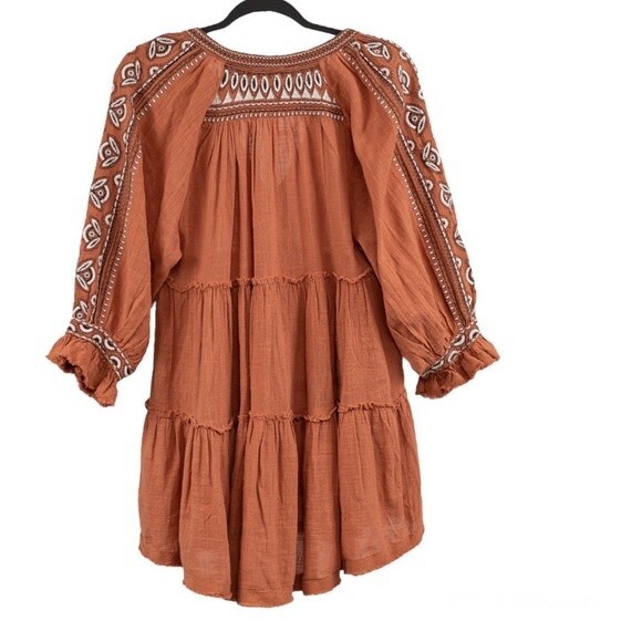 Free People Dream Weaver V-Neck Embroidered Tunic size S - Picture 2 of 16